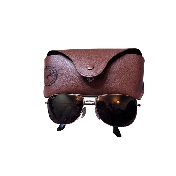 Ray Ban Other - Ray Ban Square Metal‎ Sunglasses Gold Tone Brown Gradient Lenses Case Included